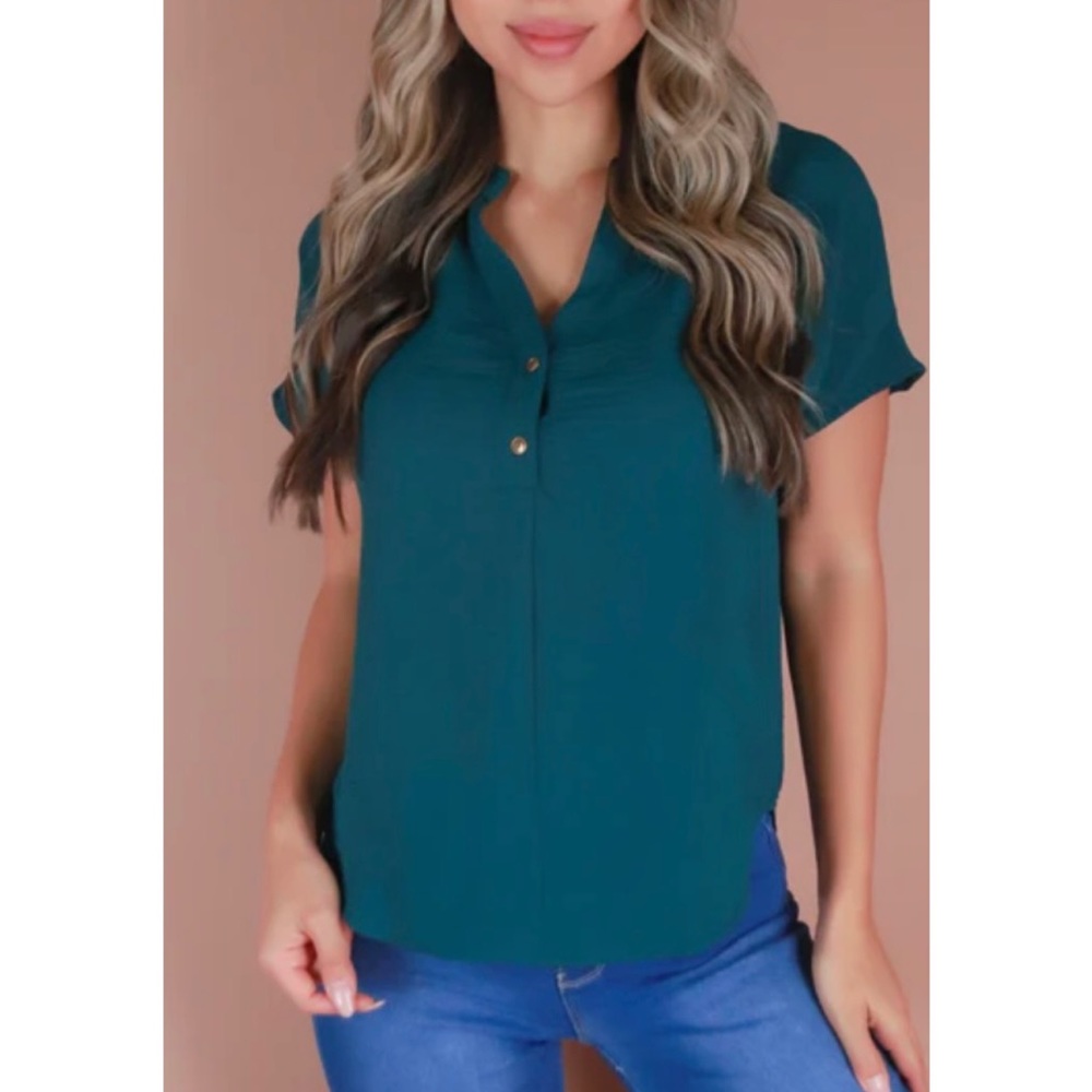 MILEY & MOLLY Green Blouse, Size Small, EUC